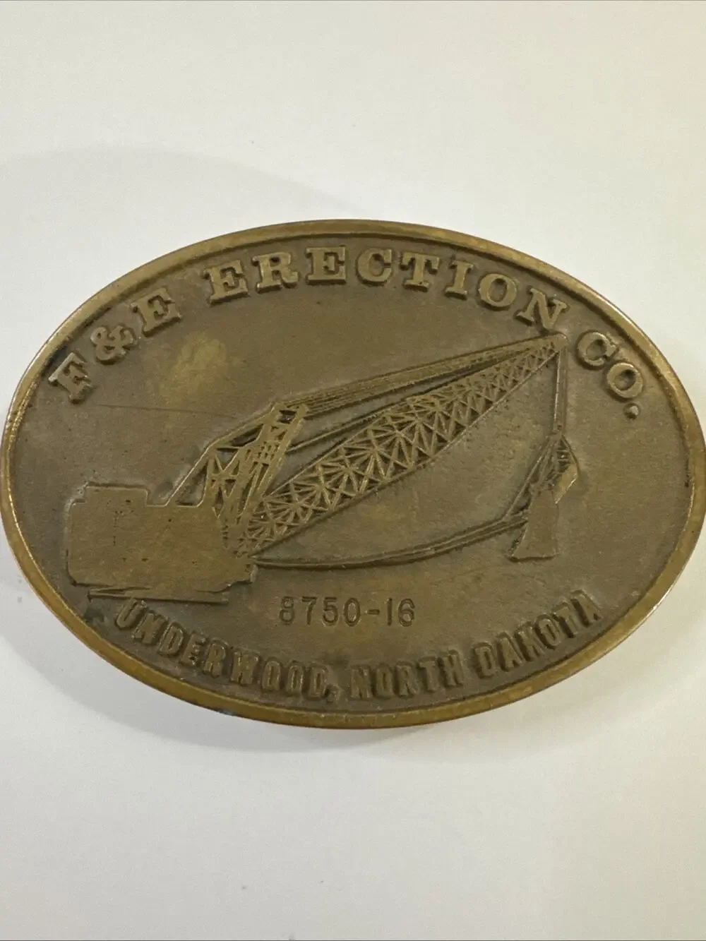Vintage F & E Erection Co Belt Buckle 8750-16 Dragline Underwood ND